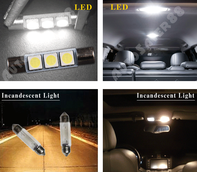 4 X Pure White Festoon 29mm-31mm Fuse 5050 3SMD SunVisor Vanity Mirror LED Light